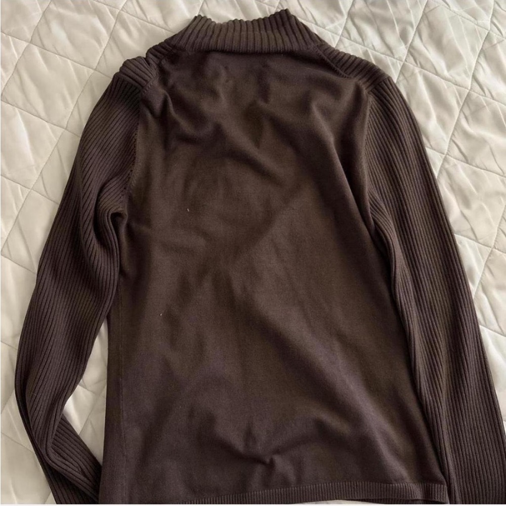 Chico's Dark Brown Ribbed Sweater - Picture 2 of 3